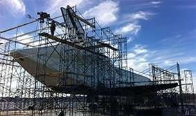 A frame scaffolding for restorative construction